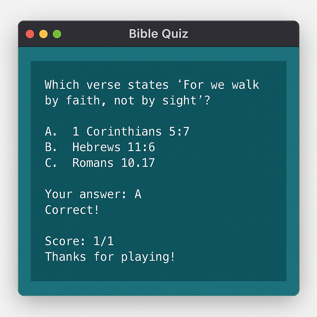 Bible Quiz Screenshot